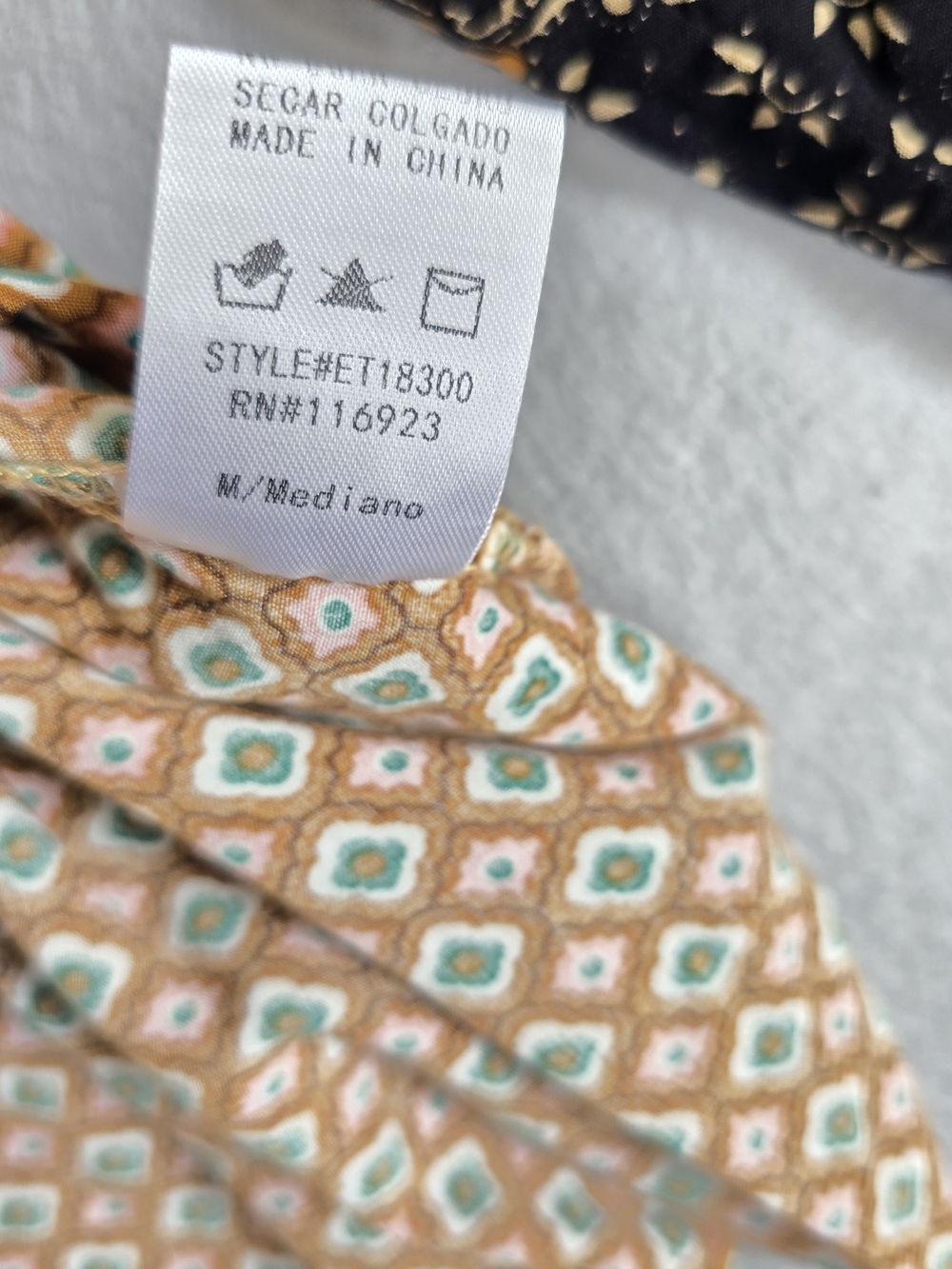 Easel Peach Multi Patchwork Boho Blouse Oversize Fun Western Bubble Sleeves Cute - Picture 4 of 11